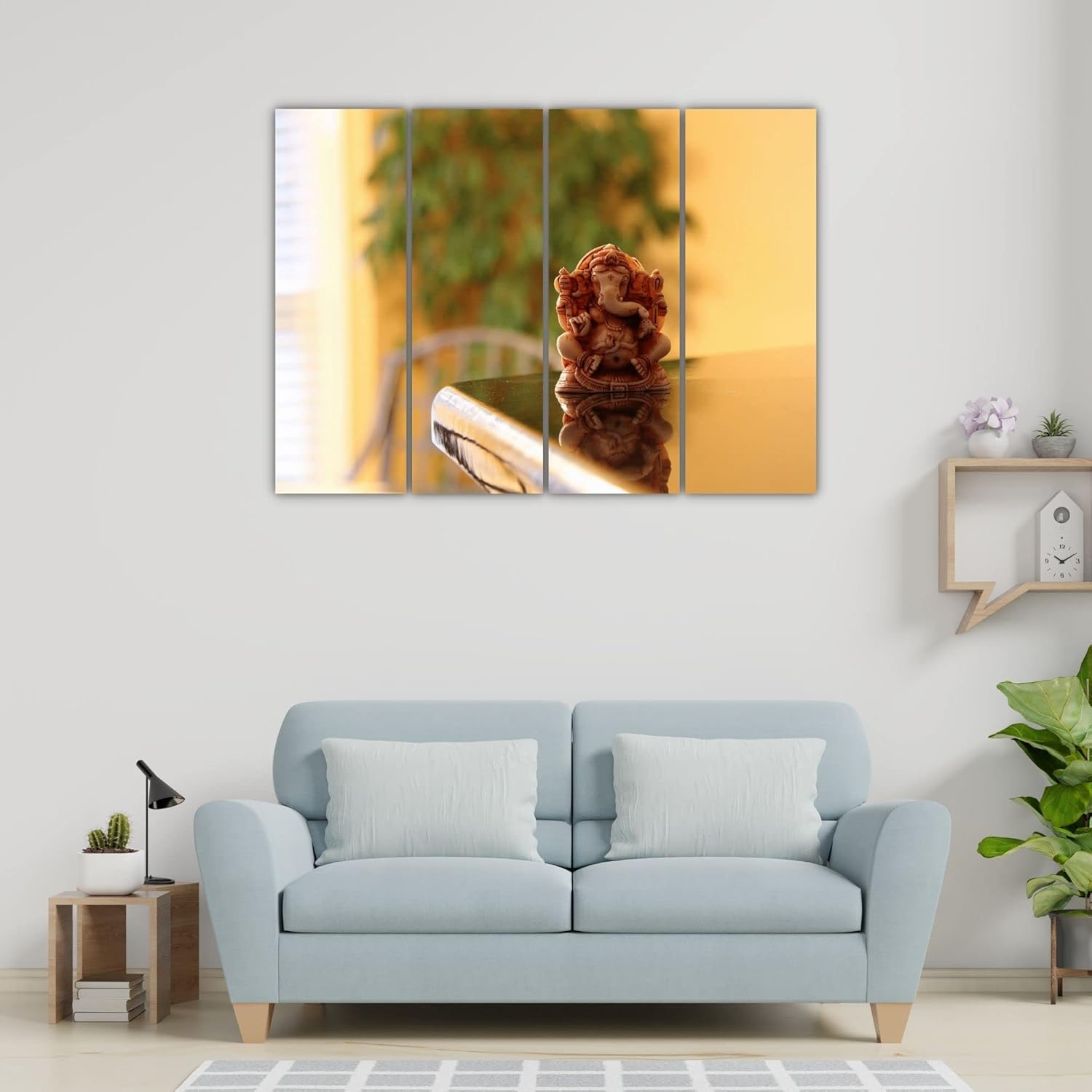 inep-b0bbpksyf8-close-up-of-ganesha-tastic-4-panel-abstract-framed-wall-art-showcasing-the-matte-vinyl-&-mdf-finish.jpg